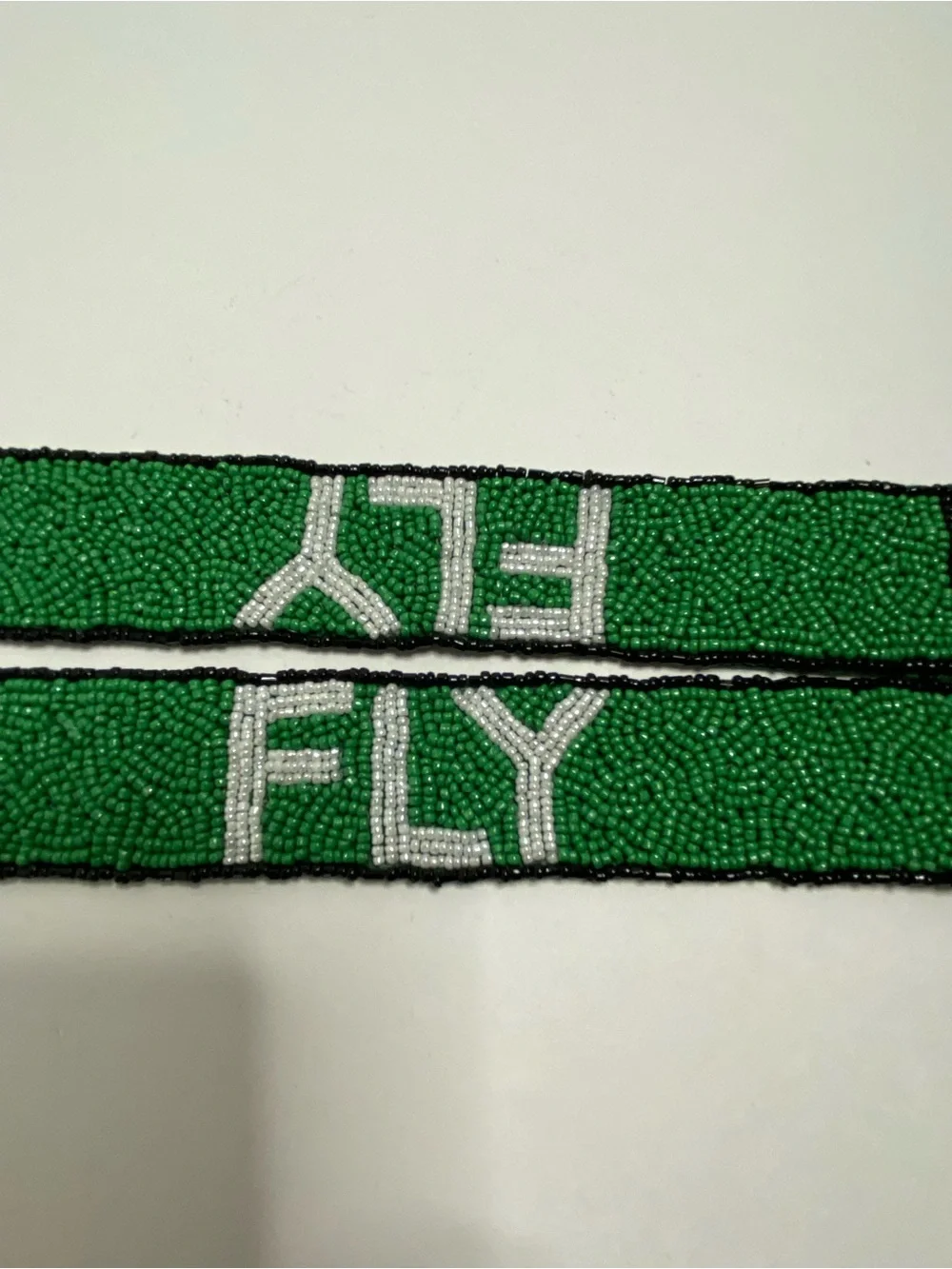 Philadelphia Eagles Lanyard Fly Eagles Fly Logo Beaded Kelly Green With Clips